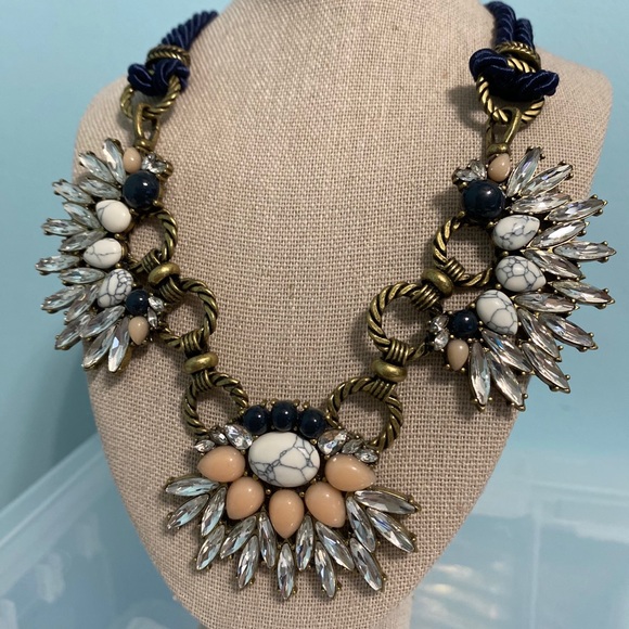 Chloe + Isabel Navy Rope Chunky Statement Necklace - Picture 2 of 9